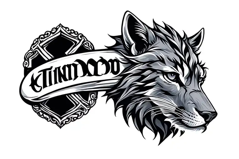 animal logo bangle upper arm tattoo design idea