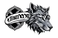 animal logo bangle upper arm tattoo design idea