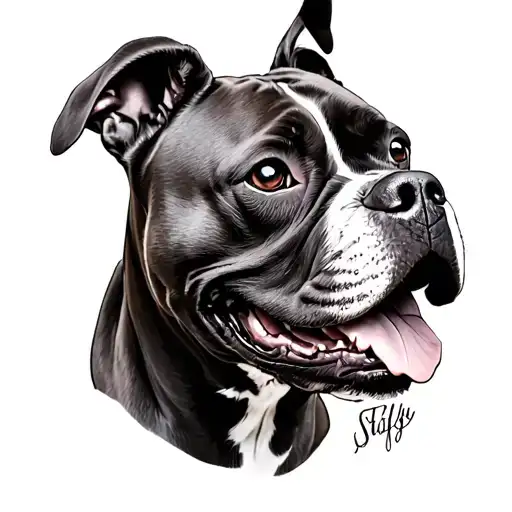 Staffy tattoo design idea