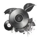 vinyl record tattoo design idea