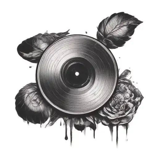 vinyl record tattoo design idea
