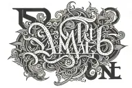 SAMAEL lettering style tattoo design idea