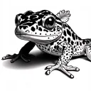leopard gecko line tattoo design idea