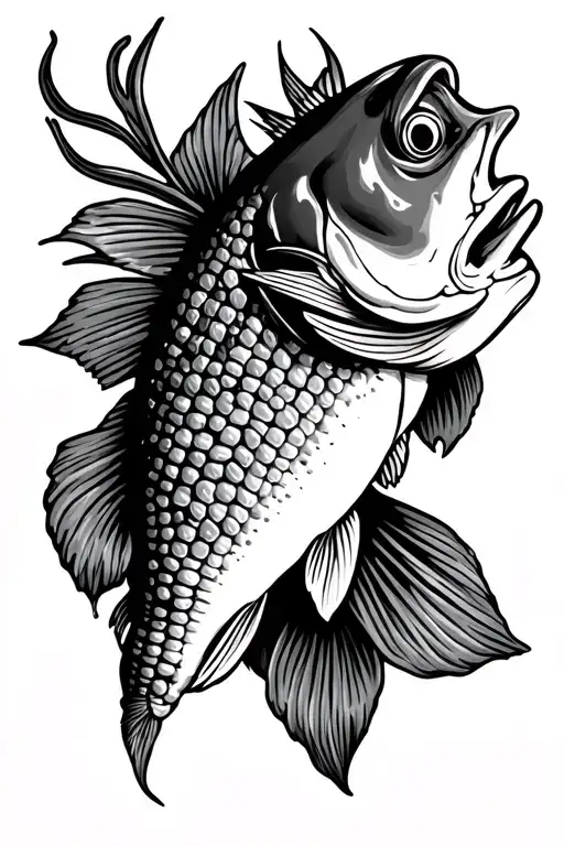Illinois corn texas redfish tattoo design idea