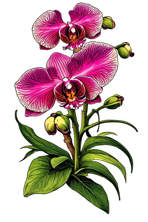 meat eating orchid tattoo design idea