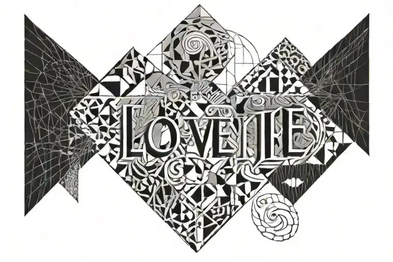 combined the word love and live tattoo design idea