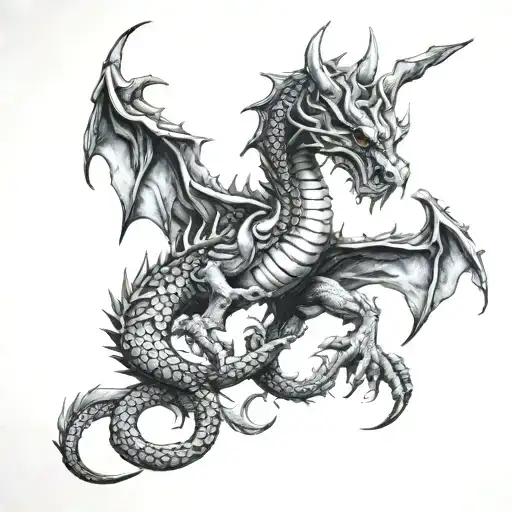 book with mini dragon shadows tattoo design idea