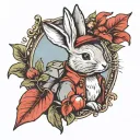 Peter Rabbit and Cardinal bird tattoo design idea