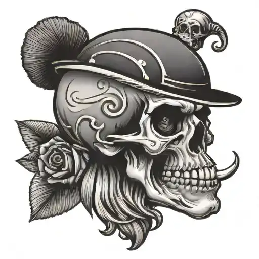 rockabilly skull tattoo design idea