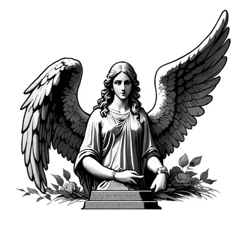 Angel Tombstone tattoo design idea