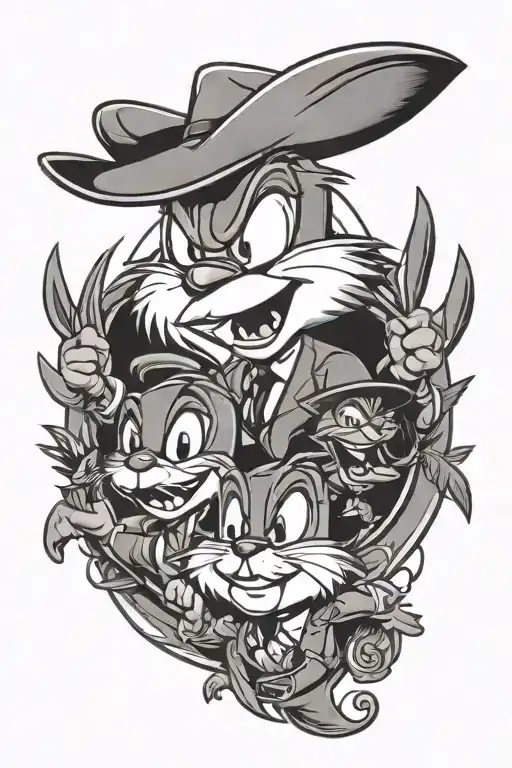 Looney Tunes characters tattoo design idea
