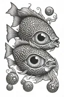 eyeballs fish scales tattoo design idea