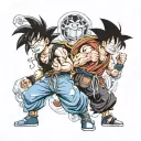 goku and luffy gear 5 tattoo design idea
