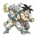 goku and luffy gear 5 tattoo design idea