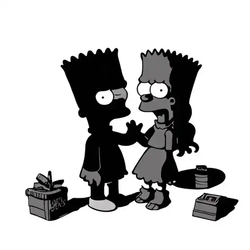 bart and lisa simpson tattoo design idea