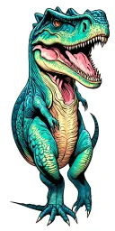 dinosaur scene tattoo design idea