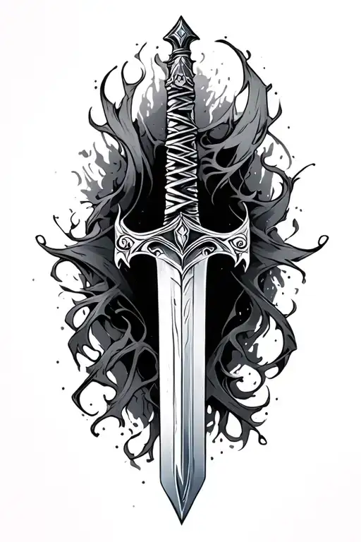 forearm to wrist Dark Repulser Sword from Sword art online tattoo design idea