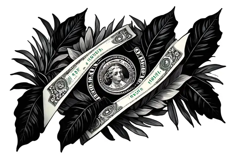 money, Versace leaves, Versace patterns tattoo design idea