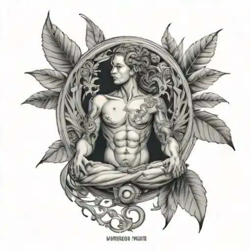balance and harmony between body, mind and soul united tattoo design idea