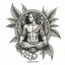 balance and harmony between body, mind and soul united tattoo design idea