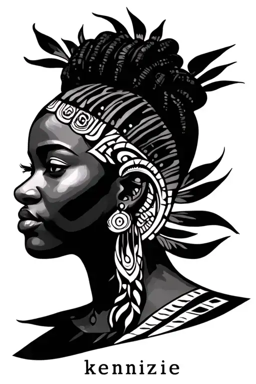 "kenzie" African Tribal tattoo design idea