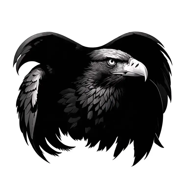 circle eagle tattoo design idea