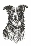 border collie floppy ears herding portrait tattoo tattoo design idea