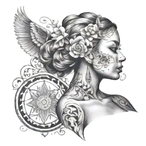 symbolizing feminism, freedom, strength, resilience, intelligence, equality, diversity tattoo design idea
