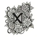 number 1911 vertically tattoo design idea