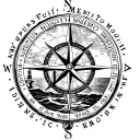 compass with a nautical map inside, text saying "Tempus Fugit Memento Mori", lighthouse, oceans, sunset tattoo design idea