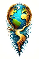 world travel tattoo design idea