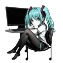 miku on a computer tattoo design idea
