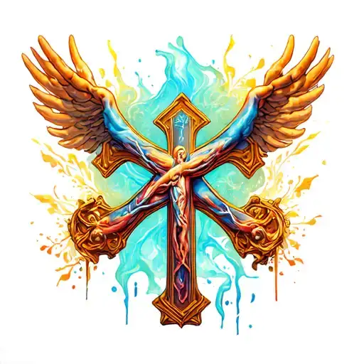 Hodgkins lymphoma survivor with christian cross intertwined tattoo design idea