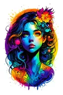 Rainbow space neurodiversity tattoo design idea