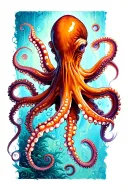 Octopus climbing tattoo design idea