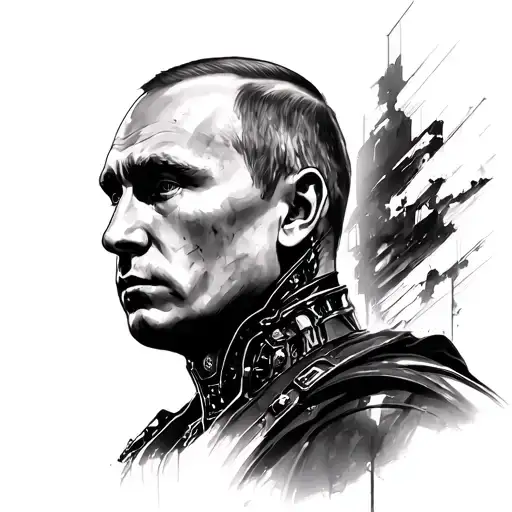 CYBORG PUTIN tattoo design idea