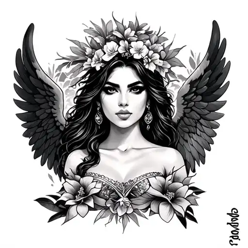 Makia Bay High, Long, Angels Wahine Raor Poker, Angellepe Maine Hawaii tattoo design idea