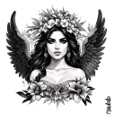 Makia Bay High, Long, Angels Wahine Raor Poker, Angellepe Maine Hawaii tattoo design idea