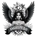 Makia Bay High, Long, Angels Wahine Raor Poker, Angellepe Maine Hawaii tattoo design idea
