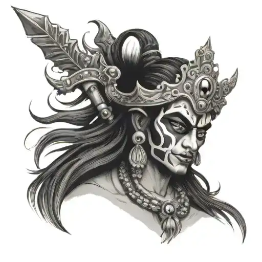 lord maa kali tattoo with skull tattoo design idea