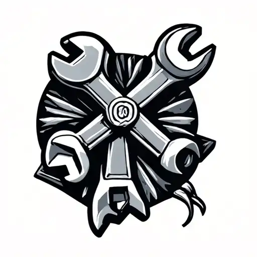 wrench cross tattoo tattoo design idea