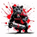 Penrith panthers mascot shooting the arsenal FC cannon tattoo design idea