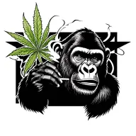 gorilla smoking weed tattoo design idea