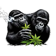 gorilla smoking weed tattoo design idea
