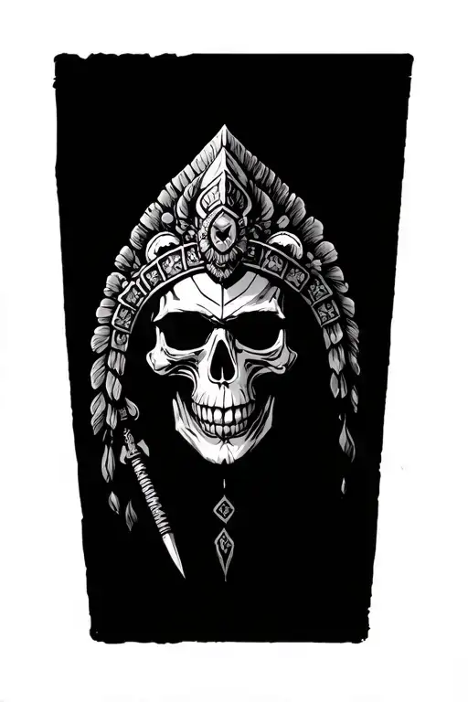 Skull Warrior Chichimeca tattoo design idea