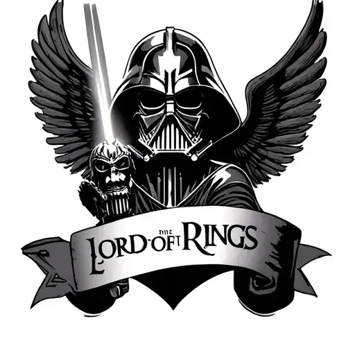 lord of the rings, star wars and fallout tattoo design idea