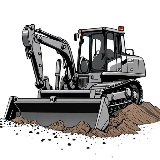 bulldozer pushing dirt tattoo design idea