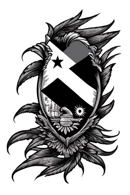 Dominican Republic flag incorporated tattoo design idea