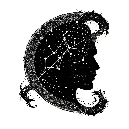 Osiris constellation tattoo design idea