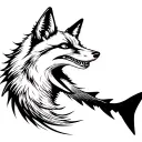 Fox and Shark tattoo design idea